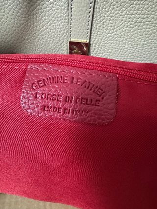 Borsa vera pelle Made in Italy, colore taupe