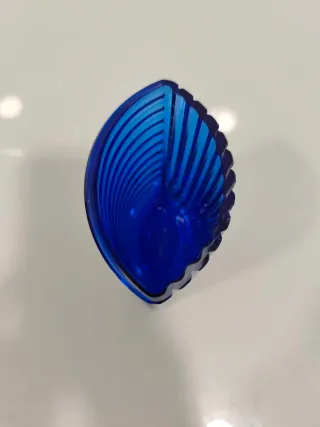 Jarrón Vidrio Azul Cobalto y transparente