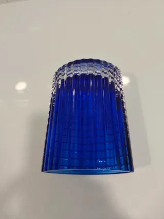 Jarrón Vidrio Azul Cobalto y transparente