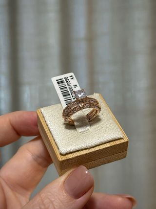 Juego 2 Anillos Oro Circonitas