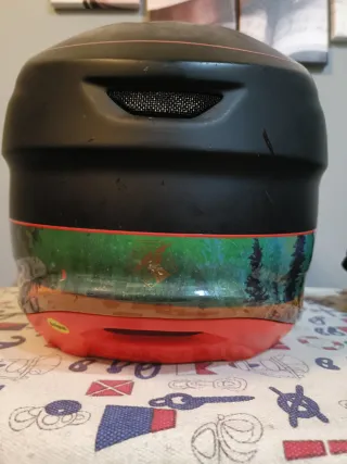 Casco Giro Integral Negro y Naranja