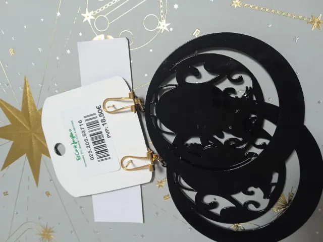 Pendientes Yuyi Flamenca Negro y Dorado