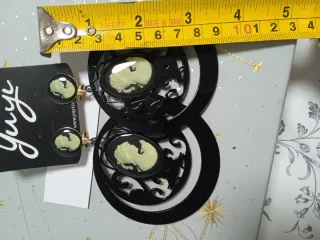 Pendientes Yuyi Flamenca Negro y Dorado