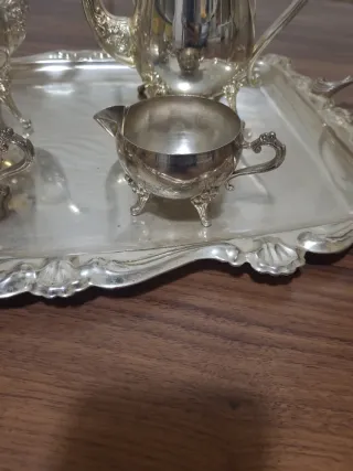 Juego de café de alpaca plateado