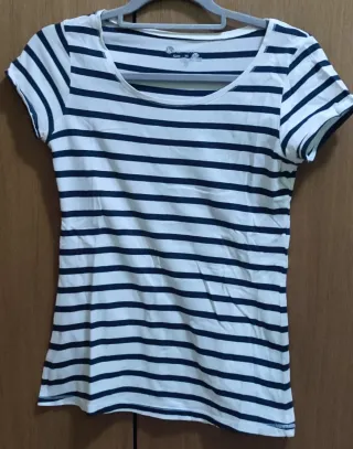 Camiseta Rayas Negro y Blanca Talla M