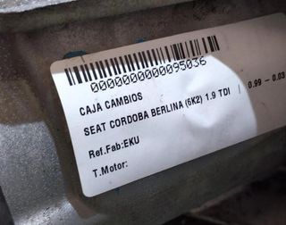 Seat 95036 caja cambios eku cordoba berlina (6k2)