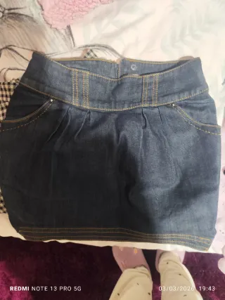 Falda vaquera Stradivarius azul mujer