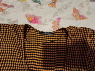 Vestido Zara cuadros oversize XS