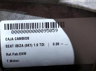 Seat ekw caja de cambios ibiza (6k1) 1.9 tdi 95059