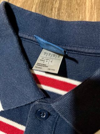 Polo vintage Reebok Rayas Azul Marino y Rojo