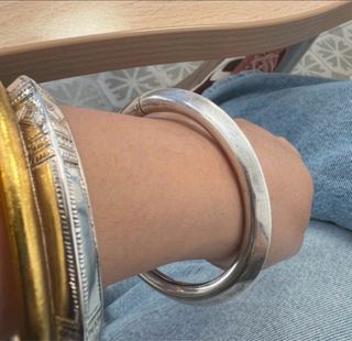 Pulsera de plata estilo aro