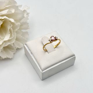 Anillo oro 18kt con gema rosa