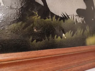 Cuadro grande spray pareja noche 112x52cm