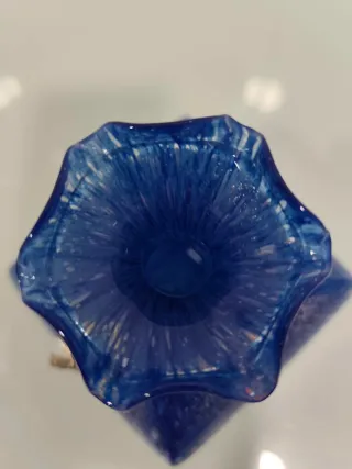 Jarrón Murano Azul y Plata