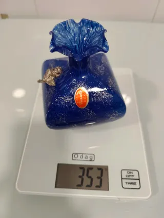 Jarrón Murano Azul y Plata