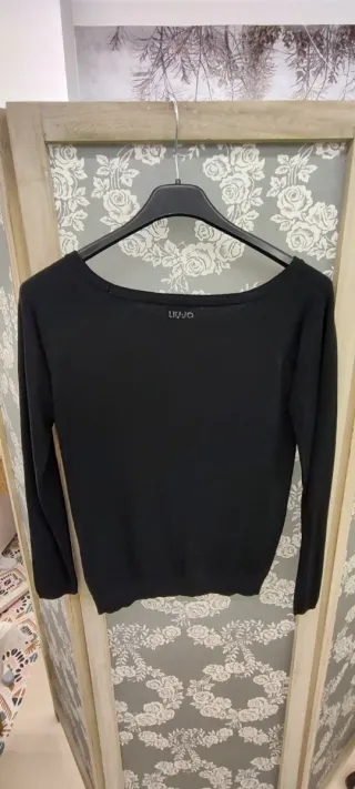 Jersey Liu Jo punto fino negro T/