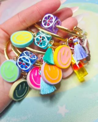 Pulseras Acero Inoxidable con Dijes Divertidos