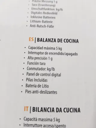 Báscula Cocina Digital Tristar KW-2435