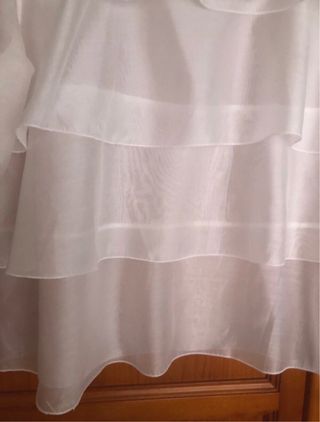 Blusa blanca con volantes Talla Única