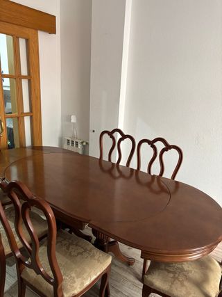 Mesa comedor extensible con 6 sillas