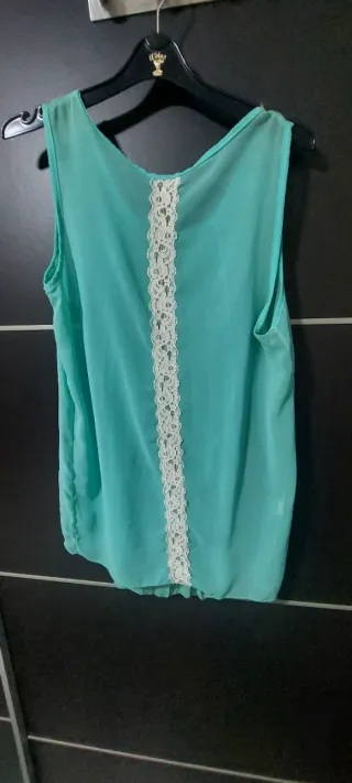 Blusa gasa con encaje