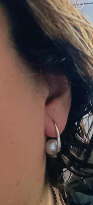 Pendientes de perla plateados