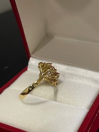 Anillo Oro 18k Rubíes y Brillantes