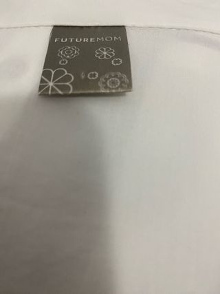 Blusa blanca manga larga, elastan para futura mama