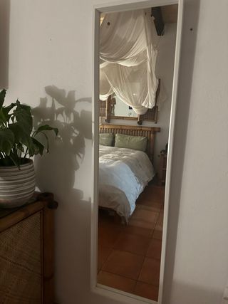 Espejo de pared de bambú