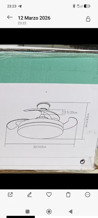 Ventilador Techo Fabri Lamp DC Motor 6 Velocidades