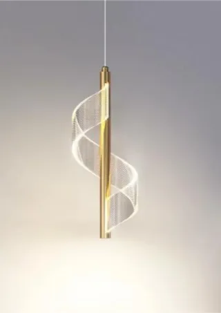 Lampada sospensione LED spirale acrilico