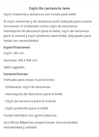 Cojín Lactancia Jane XXL