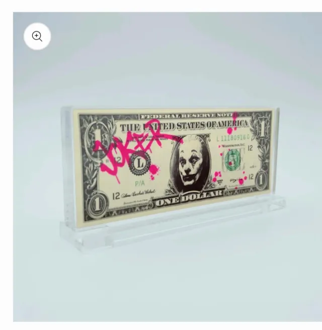 Dólar Maseda Joker blanco y negro