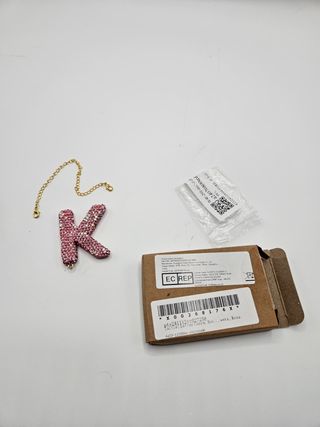 Nuevo:Colgante Letra K Rosa Brillantes + Cadena