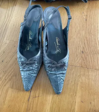 Vestido ocasion especial gris completo con  zapato