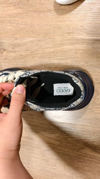 Gucci Sneakers Monogram Beige/Azul Marino Talla 41