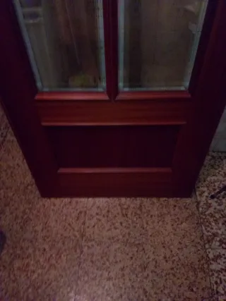 Puerta madera y cristal