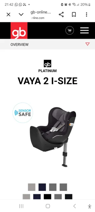 Silla coche gb Vaya 2 i-Size 0-4 años