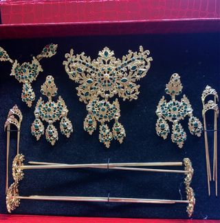 Aderezo Fallera Oro y Verde