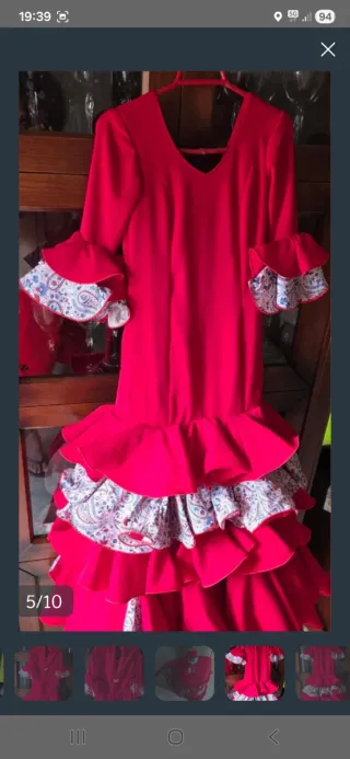Traje Flamenco Niña Rojo Talla 11-13