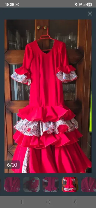 Traje Flamenco Niña Rojo Talla 11-13