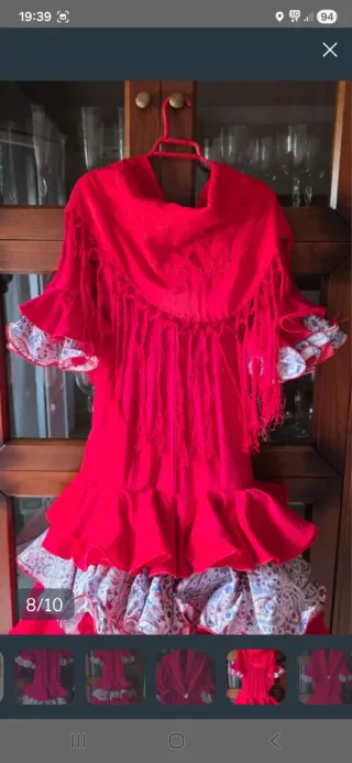 Traje Flamenco Niña Rojo Talla 11-13