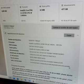 Placa base Gigabyte CPU RAM SSD