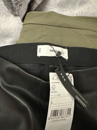 Leggings efecto piel Mango negros