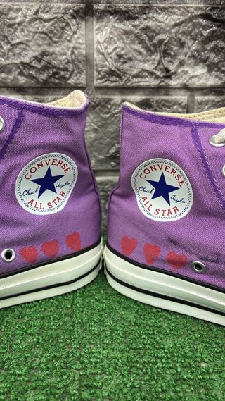 Converse All Star Viola Cuori Tg 37