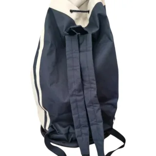 Sacca da tennis/palestra cilindrica blu/beige