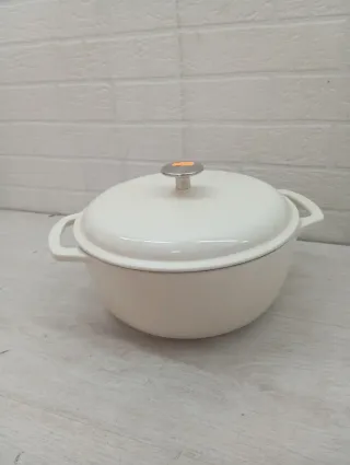 Cazuela Hierro Fundido Esmaltado Blanco