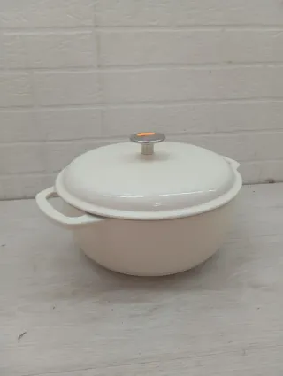 Cazuela Hierro Fundido Esmaltado Blanco