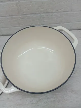 Cazuela Hierro Fundido Esmaltado Blanco