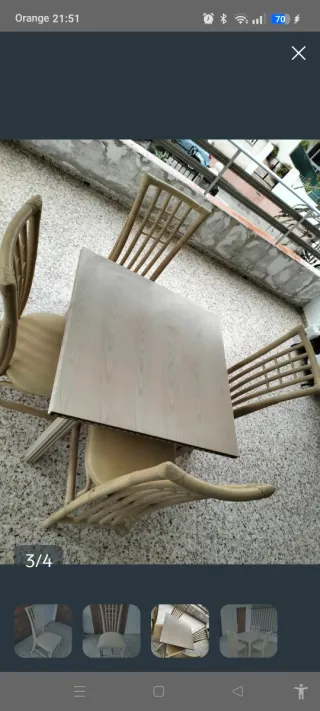 Conjunto de terraza ratán y madera